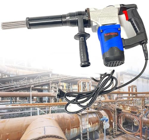 Scrostatore Elettrico Ad Aghi, Pistola Antiruggine Portatile 1100W Grado Industriale, Scalpelli Elettrici a Getto Adatti per Rimozione Ruggine, Tubi in Acciaio, Viti, Rimozione Della Ruggine Del Ponte