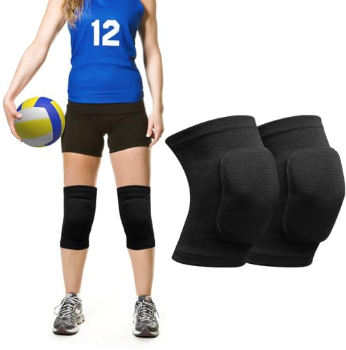 SUPRBIRD Volleyball Knieschoner,1 Paar Knieschoner Tanzen,Knieschoner Kinder Schwamm Kollision Knieschützer Atmungsaktiv Dehnbar Weich Knee Pads für Tanzen Tennis Laufen MTB Yoga (L)
