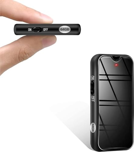 Asgari 64GB magnetic voice recorder, portable voice activated voice recorder with OTG adapter, 30 hours continuous recording, up to 1536 kps, for interviews, conferences, lectures