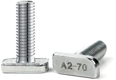 VOOXA Lot de 20 vis à tête marteau M8 x 25 - Acier inoxydable A2 - Vis demi-tête pour rail de montage solaire PV type 28/15 - Inoxydable - Anti-corrosion