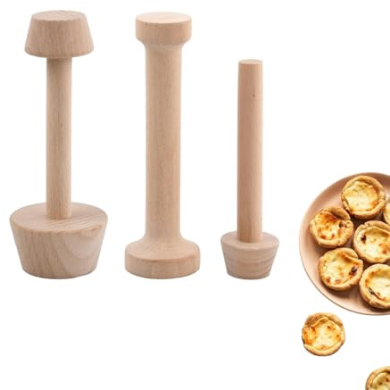 3 Pezzis Stampi In Legno Per Crostate, Mini Doppia Stampo Per Crostate, Pasticceria Tamper Crostata, Tartelletta Pestello, Tartelletta Pestello In Legno Per Impasto Biscotti Pasticceria Pressa