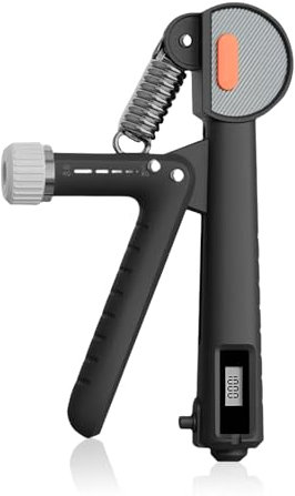 flintronic Handtrainer Unterarmtrainer, Einstellbarer Widerstand 5-60kg, Unterarmtrainer mit Integrierter Zählfunktion, Fingertrainer für Klettern, Krafttraining, Handrehabilitation (Schwarz)