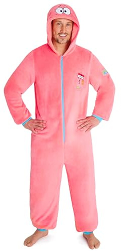 SPONGEBOB SQUAREPANTS Combinaison Pyjama Homme et Ado, S –3XL, Grenouillere Adulte à Capuche, Maison Loungewear