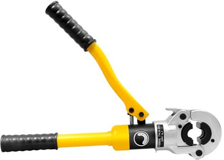 Prensa de tubos, herramienta hidráulica profesional para prensar – 8 toneladas de presión, 4 matrices (0,63-1,26), incluye caja de herramientas, adecuado para tubos de cobre, tubos de acero