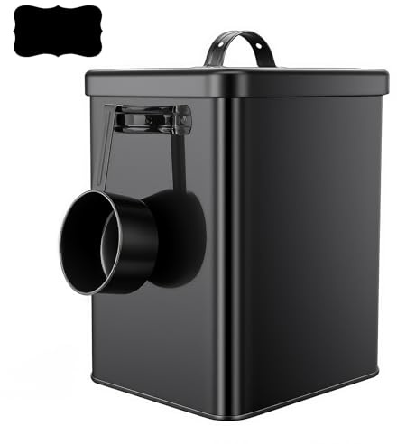 Gerbala 6L Caja de Almacenamiento de Detergente, Contenedor Hermetico Pienso en Metal,Tarro para Guardar Pienso para Perros, Comida para Gatos, Granos de Café (Negro)