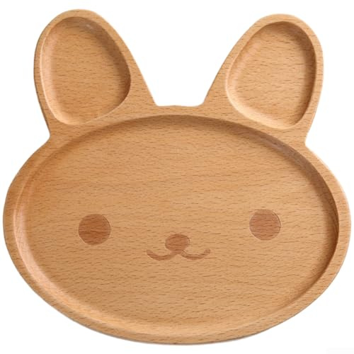 Piatti in legno, moderni e semplici, a forma di coniglio, da cucina, per antipasti, formaggi, sushi, frutta, snack, decorazione pasquale (D)