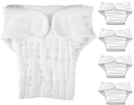 iplusmile Inserti per Pannolini di Stoffa Riutilizzabili in Cotone Assorbente 5 Pezzi Taglia l, Fodere Lavabili Traspiranti per Ragazzo Ragazza 9-15 Mesi, Pannolini Ecologici per