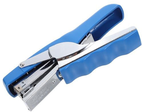 Healifty Handheld Office Desktop Stapler Blue Small Manual Paper File Stapling Tool for Classroom and Teacher Use