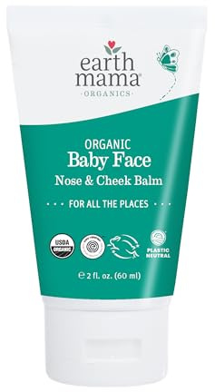 Earth Mama Organic Baby Face Nose & Cheek Balm | Moisturizer with Calendula Oil for Dry Skin Care, Natural Petroleum Jelly Alternative (2-Fluid Ounce)
