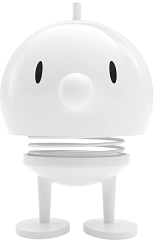 Hoptimist Bumble Wackelfigur & Glücksbringer, Skandinavische Deko Figuren für Wohnzimmer, Schreibtisch, Büro, Bürodeko & Lustige Kleine Geschenke, 7,5 x 8,5 x 10,7 cm, Medium, Weiß