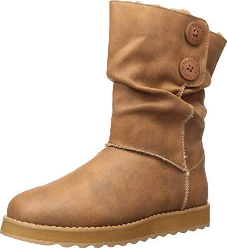 SKECHERS Keepsakes 2.0-Upland-Mid - Bota alta ancha con detalle de botones, diseño de media caña, Marrón (Castaño), 39 EU
