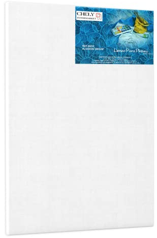 CHELY INTERMARKET MOD560 Lienzos Para Pintar 40x60 CM Bastidor Madera 16 MM Algodón Blanco Preimprimado Profesional Para Acrílico Óleo Manualidades Bellas Artes Artistas Aficionados