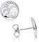 MATERIA Damen Ohrstecker Silber rund matt - 925 Echt-Silber Ohrringe Stecker nickelfrei mit Zirkonia in Etui SO-388-Silber