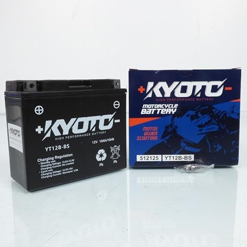 Batterie SLA Kyoto compatible avec Moto Yamaha 600 Fz6 Fazer S2 N/S 2007 à 2010 YT12B-BS SLA / 12V 10Ah