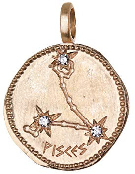 NKlaus Fische Sternzeichen Vergoldet mit 18k Gold 16mm Kettenanhänger Horoskop Zodiak 1685