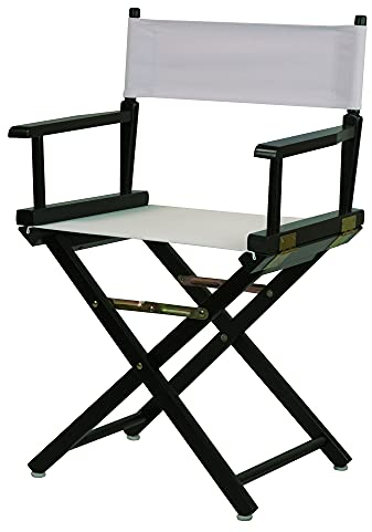 Casual Home Regiestuhl, 45,7 cm, schwarzer Rahmen, weißes Segeltuch