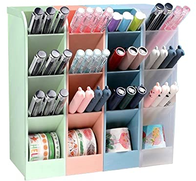 LYTIVAEGN 4 Stück Stiftehalter Organizer Stifte Aufbewahrungsbox Schreibtisch Stifthalter Stifteköcher Kunststoff Schreibwaren Stifte Organizer Box Multifunktionaler Schreibtisch Organizer für Büro