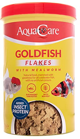 AquaCare Goldfish Food Flakes Complete and Varied Food for All Goldfish (180g)