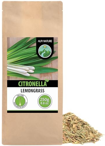 Klippt citrongräs (250 g), citrongräs skuren, citrongraste försiktigt torkat, 100% rent och naturligt