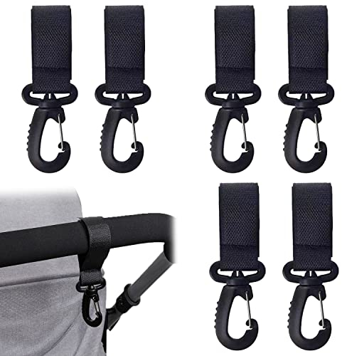 XPOOP 6 Stück Kinderwagen Haken Stroller Hooks für Wickeltaschen Karabiner Kinderwagen Taschenhaken Haken Kinderwagen Haken für Einkaufs, Windel Taschen und Umkleide