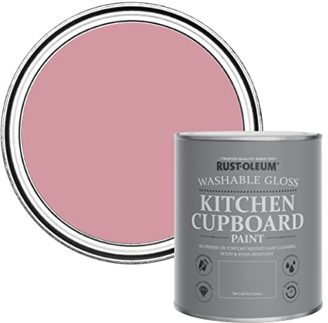 Rust-Oleum Pink Kitchen Cupboard Paint in Gloss Finish - Dusky Pink 750ml