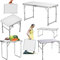 Yiyai Campingtisch Klapptisch 120x60cm Höhenverstellbar 55/62/70cm, Leicht & Kompakt Klapptisch mit Aluminiumrahmen Balkontisch für Festivalls Märkte und Campen