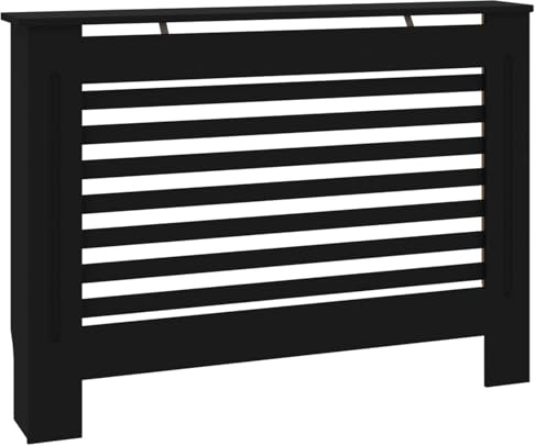 Homgoday Cubierta de radiador, estante de parrilla, cubiertas de calefacción, estante moderno para radiadores, armarios decorativos de pared para sala de estar, color negro, 112 x 19 x 81,5 cm, MDF