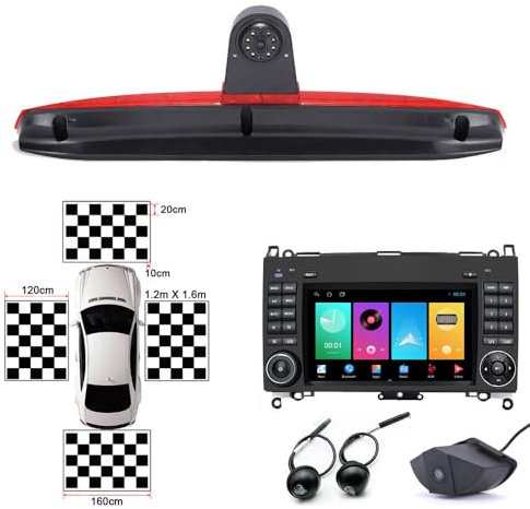 GPS Sat Nav Navigation Navigator Autoradio with CarPlay & Android +360° Panoramic Reverse Driving Camera Parking System Compatible with Mercedes-Benz Sprinter B906 W639 W447/V W Crafter (G7239+7244)