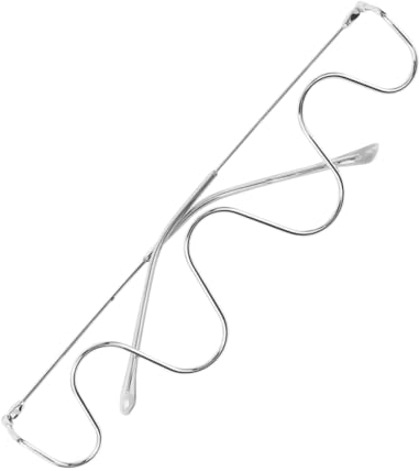 COSMEVIVI Halbrandlose Damen Brille Metallrahmen Mit Wellen Design Handgefertigt Dekorativer Brillengestell Für Party Festival Urlaub