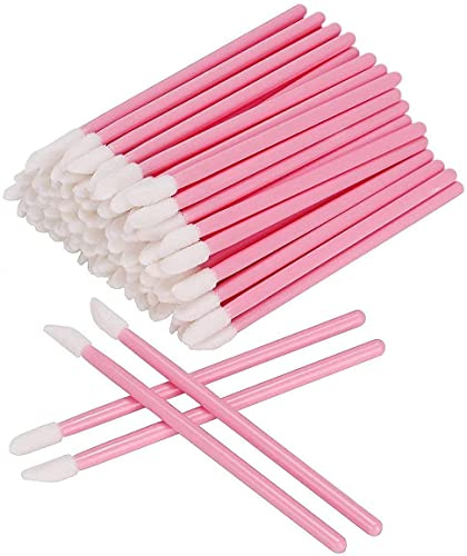 200 Pcs Disposable Lip Brushes Make Up Brush Lipstick Lip Gloss Wans Applicator Tool Makeup Beauty Tool Kits (pink)