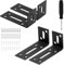 APOMOONS 4 Pcs Ángulo Agujero Ranurado Ángulo Conector Negro con 1pcs Destornillador Phillips, Ángulo de Metal Negro Ángulo de Montaje de 90 Grados para Mesa Silla EstanteríA(8x4x3cm)