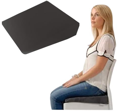 ComfyWise 11 Degree Wedge Pillow Support Cushion - High Density Foam Seat Cushion for Back Support in Office Chair and Car Seat - Comfortable Wedge Pillow for Improved Posture and Comfort (Black)