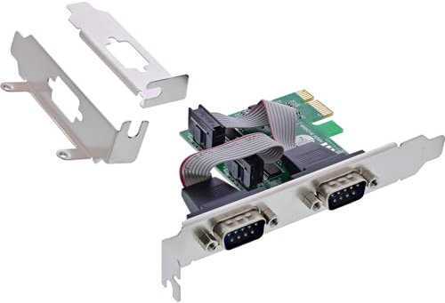 InLine PCIe Schnittstellenkarte, 2X Seriell RS-232, COM-Port, AX99100, Low-Profile, für Windows & Linux, 76619D