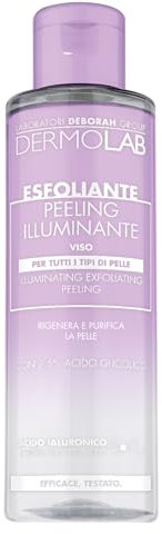 Dermolab - Esfoliante Peeling Viso Illuminante, con Acido Glicolico, Per Tutti i Tipi di Pelle, Rigenera e Purifica la Pelle, 150ml