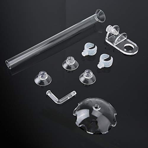 Blaihild Tubo de Alimentación de Camarones de 3 Uds, Alimentador de Camarones Acrílico con Clips de Soporte y Juego de Cuencos para Pecera y Acuario (20 centímetros)