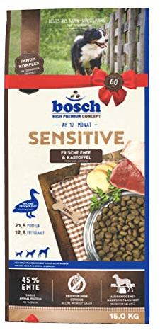 bosch HPC Sensitive Ente & Kartoffel | Hundetrockenfutter für ernährungssensible Hunde aller Rassen | 1 x 15 kg