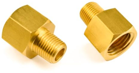SDTC Tech 2-Pack Brass Pipe Fitting 1/8 NPT Thread Male to 1/4 NPT Thread Female Reducer Adapter, Brass Pipe Extension Connectors