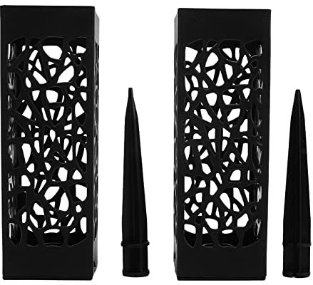 Marhynchus 2 Pezzi Vaso per Tomba da Cimitero Colonna Nera Design Cavo Unico Inserto a Terra Portafiori per Tomba Commemorativo per la Perdita della Persona Amata