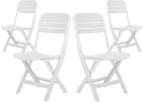 ORION91 Pack 4 Sillas Plegables Bliss Blancas 52x40x82cm O91