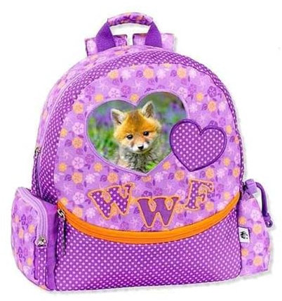 PRESTIGE & DELUXE Rucksack Kindergarten WWF Fuchs Lila By Panini + Schlüsselanhänger Pailettes, mehrfarbig, Einheitsgröße