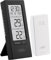 infactory Funkuhr Thermometer: Digitale Temperaturstation, Innen-/Außenthermometer, Funkuhr, schwarz (Funk-Thermometer mit Außensensoren, Digital außen, Küchenuhr)