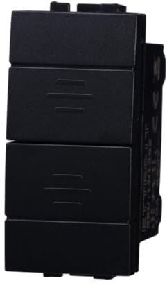 Interruttore interbloccato doppio saliscendi, tapparelle, avvolgibili, Modulo nero, Compatibile Con BTicino Living, frutti, interruttori, pulsanti, deviatori, Per Placche originali e compatibili
