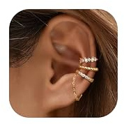 Auiremrti Ear Cuff Earrings for Women, Non-Pierced, 14K Gold Plated, Ear Cuff for Non-Pierced Ears, Clip-on Cartilage Earring, Delicate Faux Earrings