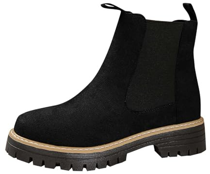 Générique Femelle Bottes Courte plates daim Femme Bottine cuir véritable Automne Hiver Femelles Bottillon Cowboy daim Millésime Chaudes Travail Imperméables Bottillons Femme Moderne Elégantes Souple