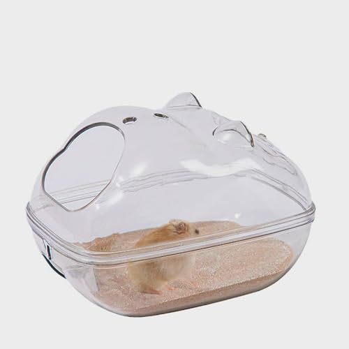 Cretvestsar Bain de sable transparent pour hamster, bac à sable pour petits animaux, durable et facile à nettoyer