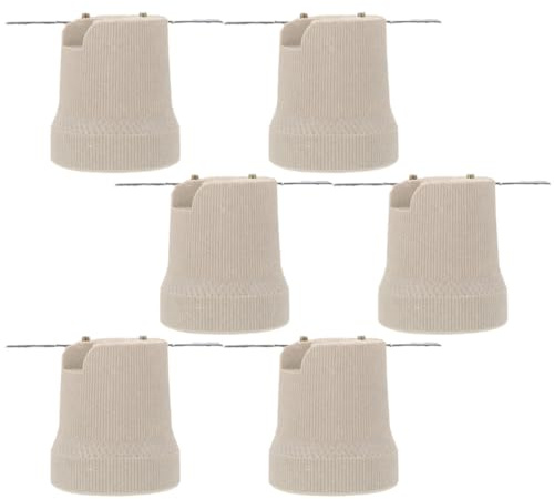 Alipis 6 Portalámparas de Cerámica E27 Resistentes al Calor Casquillo Roscado para Bombillas Piezas de Repuesto para Lámparas en Cocina Dormitorio y Salón