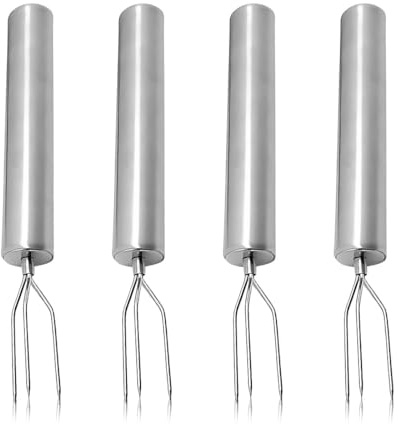 BDEPSTR Forchettone da Cucina,4 Pezzi Forchette per Patate Lessate, Forchetta per Carne,in Acciaio Inox con 3 Rebbi,per Verdure, Grigliate, Pannocchie
