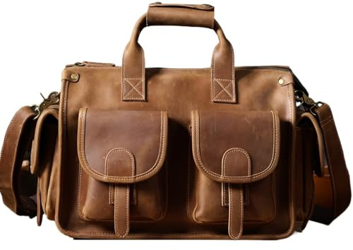laptopfodral, Läder 14-tums bärbara datorväskor for män Messenger Handväska Kontorsväska i kohud