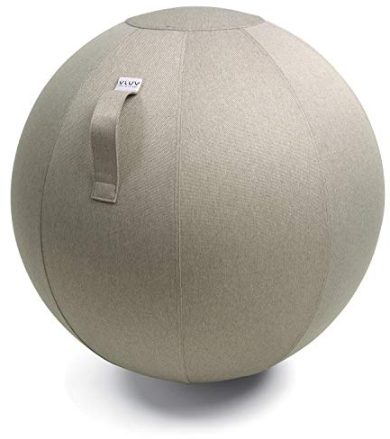 VLUV® BOL LEIV Sitzball Büro Ergonomisch [Atmungsaktiv mit Tragegriff und Wegrollschutz] Waschbarer Stoffbezug | Schwangerschaftsball| Gymnastikball Schwangerschaft Sitzball