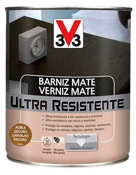 V33 - Barniz ultra resistente mate roble oscuro 0,75l